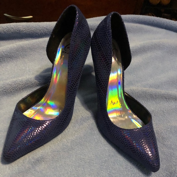 Blue Holographic Heels - Picture 1 of 3
